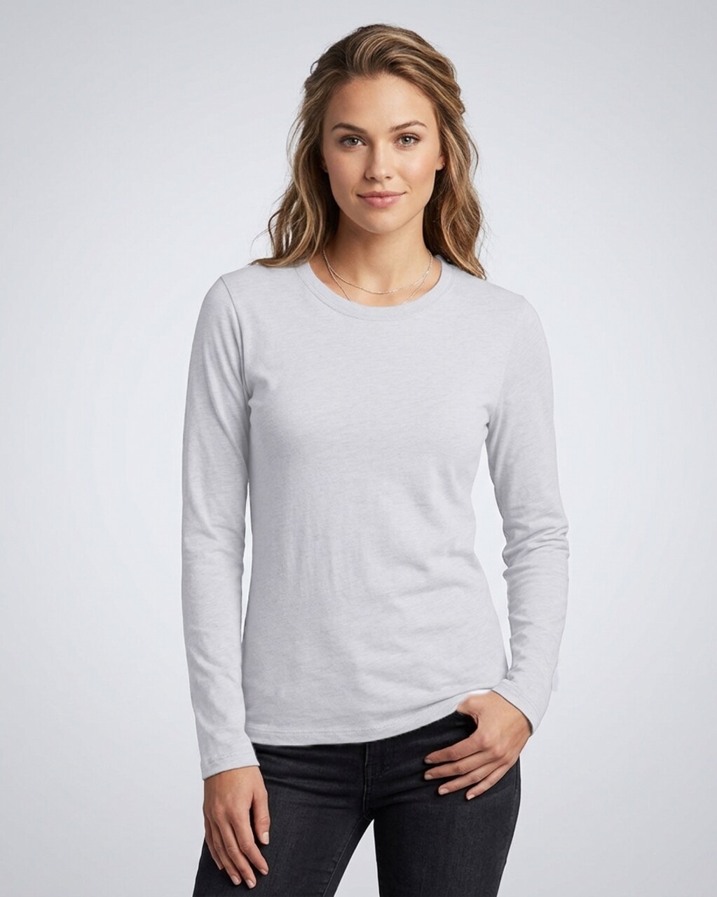 BELLA + CANVAS Women’s Jersey Long Sleeve Tee Lightweight Airlume Cotton Semi-Relaxed Fit Everyday Casual Shirt